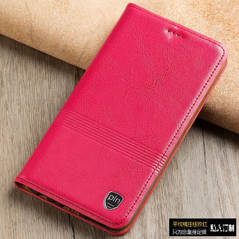 Skal Redmi Note 5 Skydd Rödtelefon, Fodral Redmi Note 5 Läderfodral