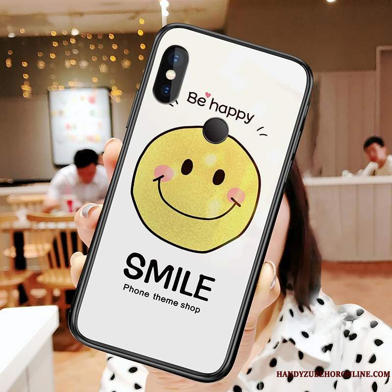 Skal Redmi Note 6 Pro Härdat Glas Smiley, Fodral Redmi Note 6 Pro Telefon Liten
