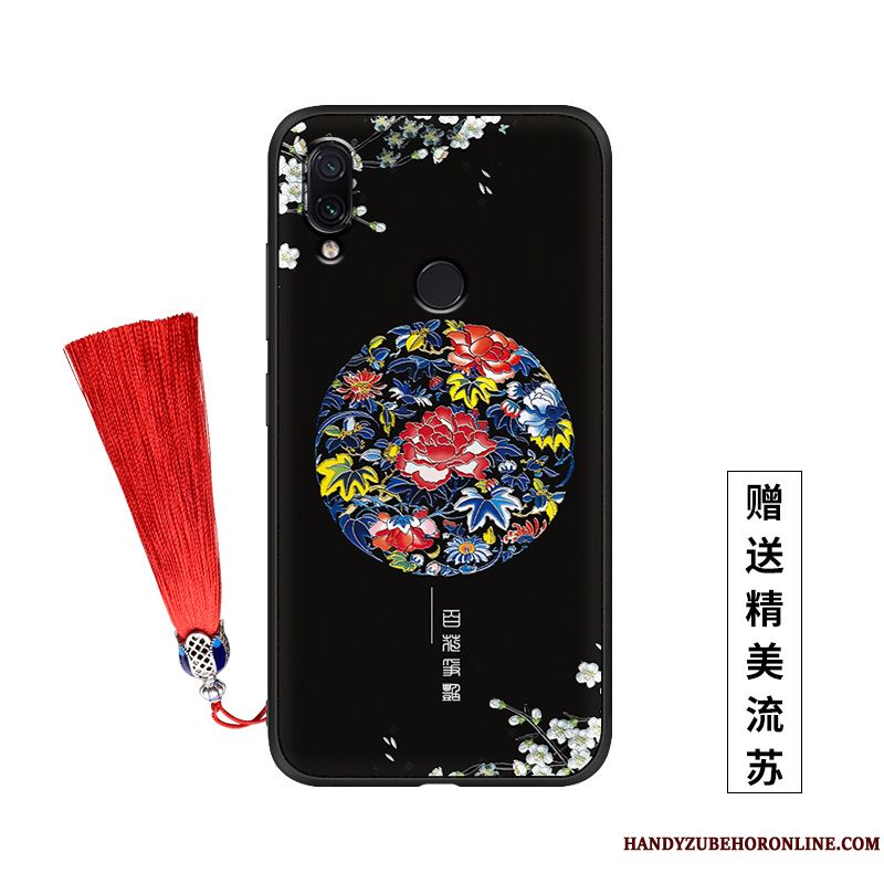 Skal Redmi Note 7 Lättnad Kinesisk Stil Nubuck, Fodral Redmi Note 7 Mjuk Ny Med Tofs