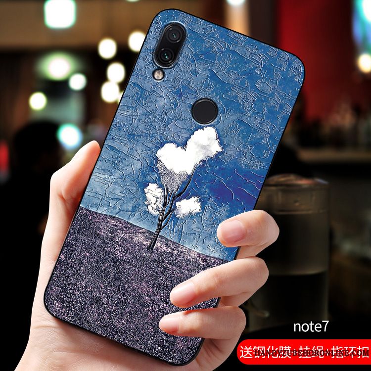 Skal Redmi Note 7 Lättnad Personlighettelefon, Fodral Redmi Note 7 Silikon Anpassa Blå