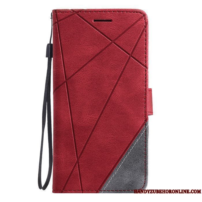 Skal Redmi Note 9 Pro Täcka Rödtelefon, Fodral Redmi Note 9 Pro Läderfodral Blandade Färger