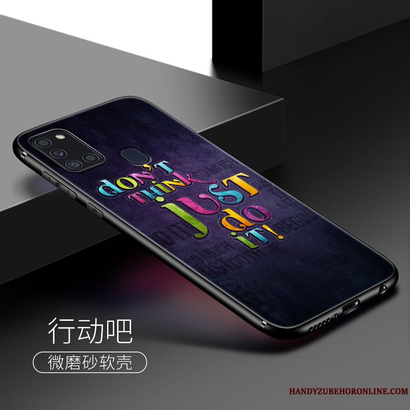 Skal Samsung Galaxy A21s Silikon Vacker Blå, Fodral Samsung Galaxy A21s Kreativa Nubucktelefon