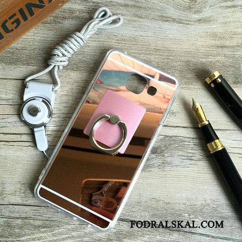 Skal Samsung Galaxy A3 2016 Silikon Telefon Rosa, Fodral Samsung Galaxy A3 2016 Support Spegel Fallskydd