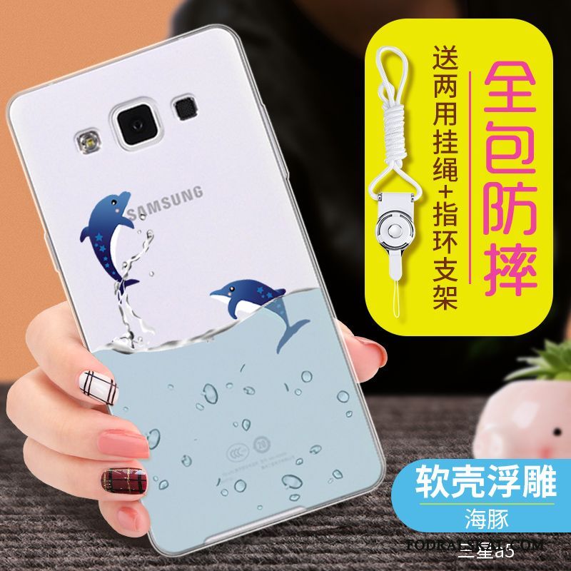 Skal Samsung Galaxy A5 2015 Mjuk Transparenttelefon, Fodral Samsung Galaxy A5 2015 Silikon Fallskydd Ljusblå
