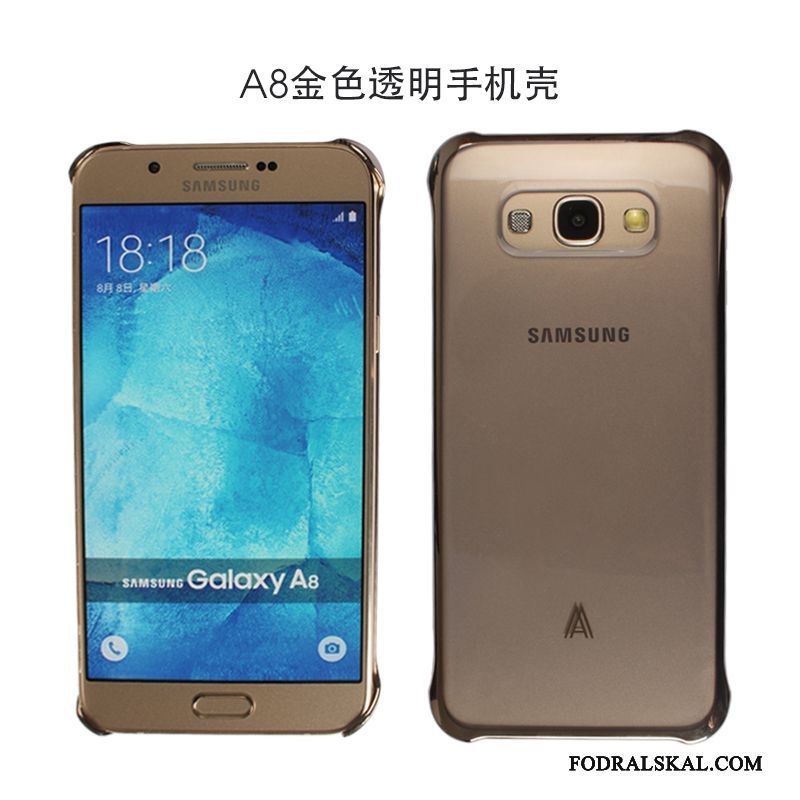 Skal Samsung Galaxy A5 2016 Läderfodral Guld Transparent, Fodral Samsung Galaxy A5 2016 Skydd Telefon Bakre Omslag