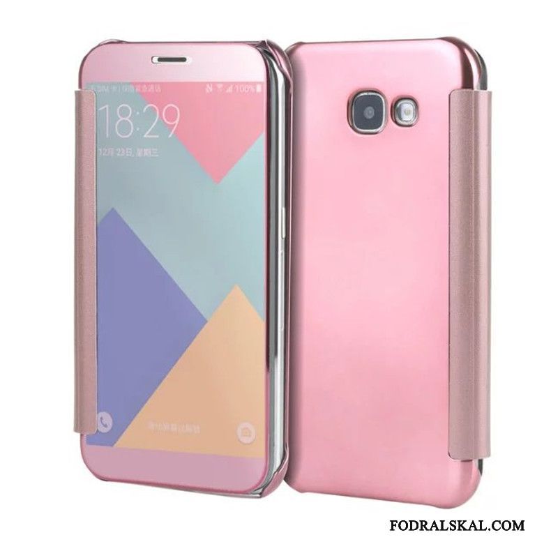 Skal Samsung Galaxy A5 2017 Skydd Spegeltelefon, Fodral Samsung Galaxy A5 2017 Täcka Plating Blå