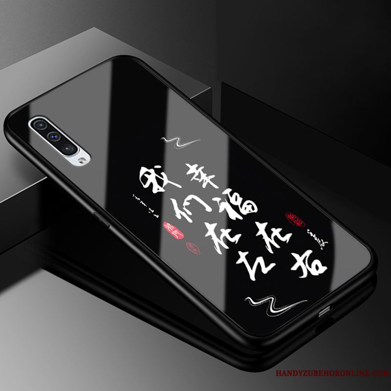 Skal Samsung Galaxy A50 Påsar Svarttelefon, Fodral Samsung Galaxy A50 Kreativa Glas Fallskydd