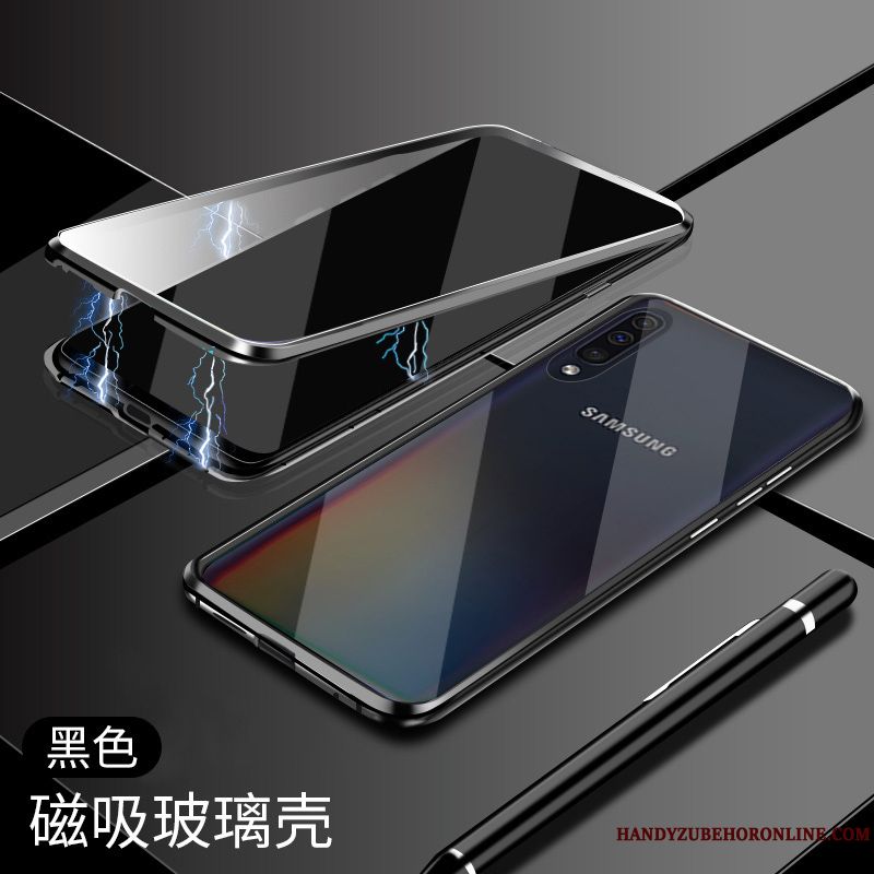 Skal Samsung Galaxy A50s Påsar Glas Reversibel, Fodral Samsung Galaxy A50s Skydd Magnetic Blå