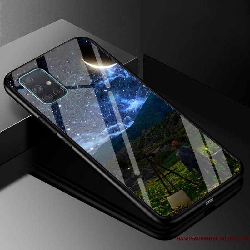 Skal Samsung Galaxy A51 Silikon Fallskydd Glas, Fodral Samsung Galaxy A51 Mode Anpassa Trend Varumärke