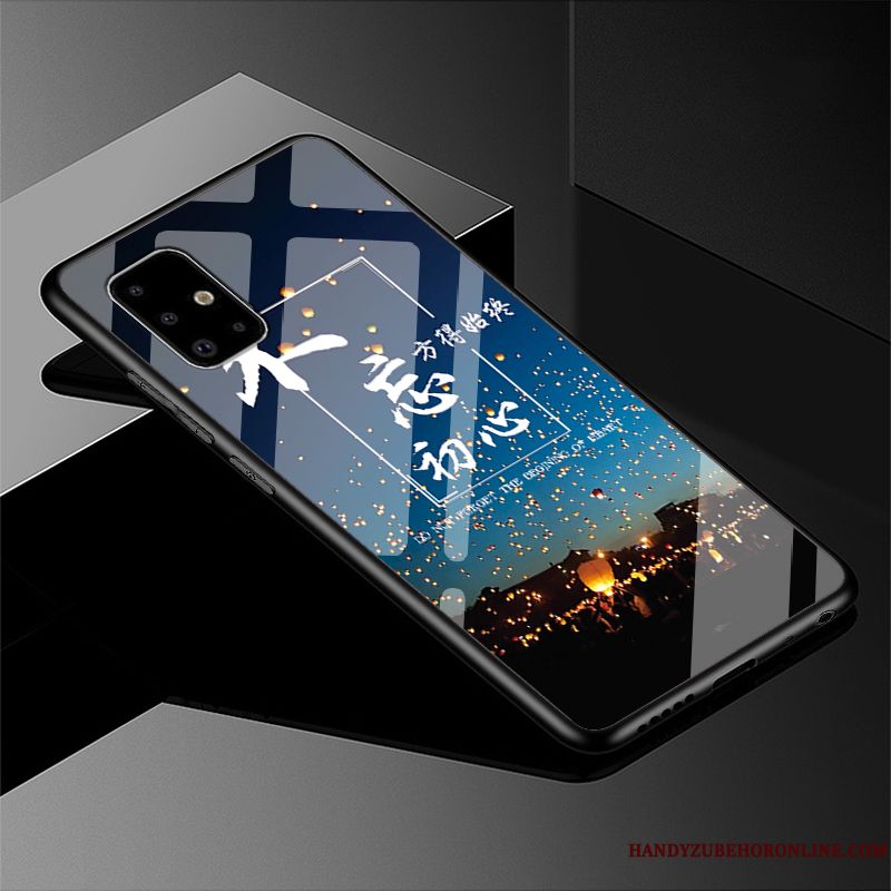 Skal Samsung Galaxy A51 Skydd Spegel Nubuck, Fodral Samsung Galaxy A51 Trend Varumärke Glas