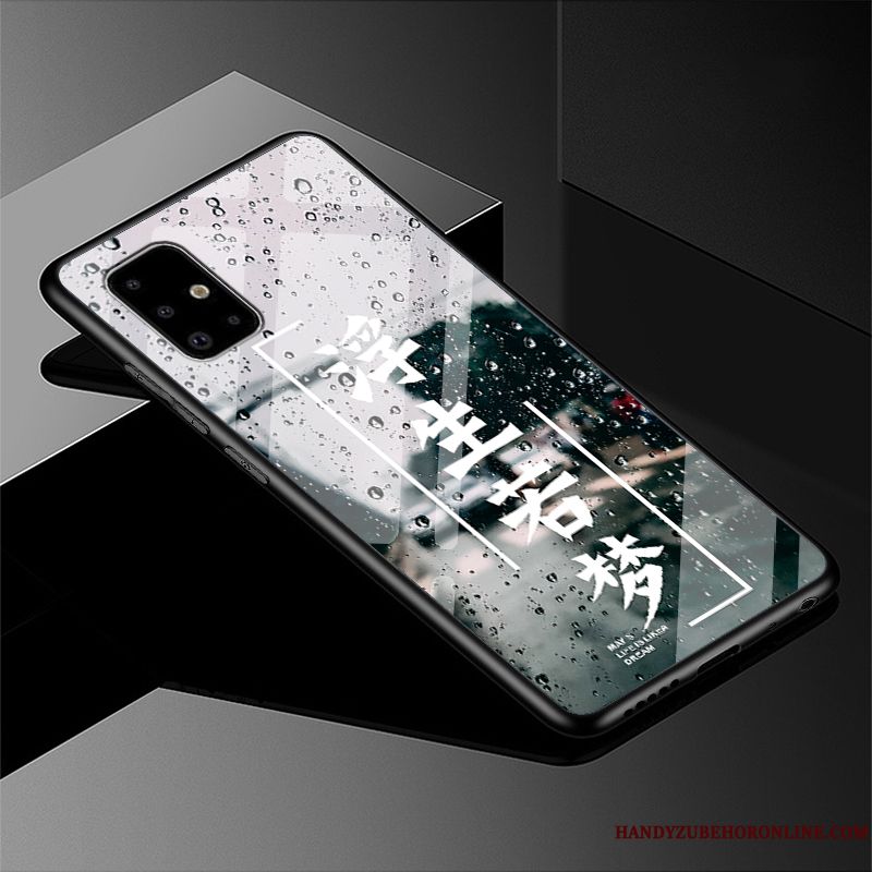 Skal Samsung Galaxy A51 Skydd Spegel Nubuck, Fodral Samsung Galaxy A51 Trend Varumärke Glas