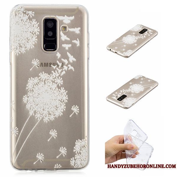 Skal Samsung Galaxy A6+ Påsar Telefon Rosa, Fodral Samsung Galaxy A6+ Mjuk