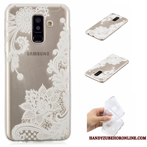 Skal Samsung Galaxy A6+ Påsar Telefon Rosa, Fodral Samsung Galaxy A6+ Mjuk