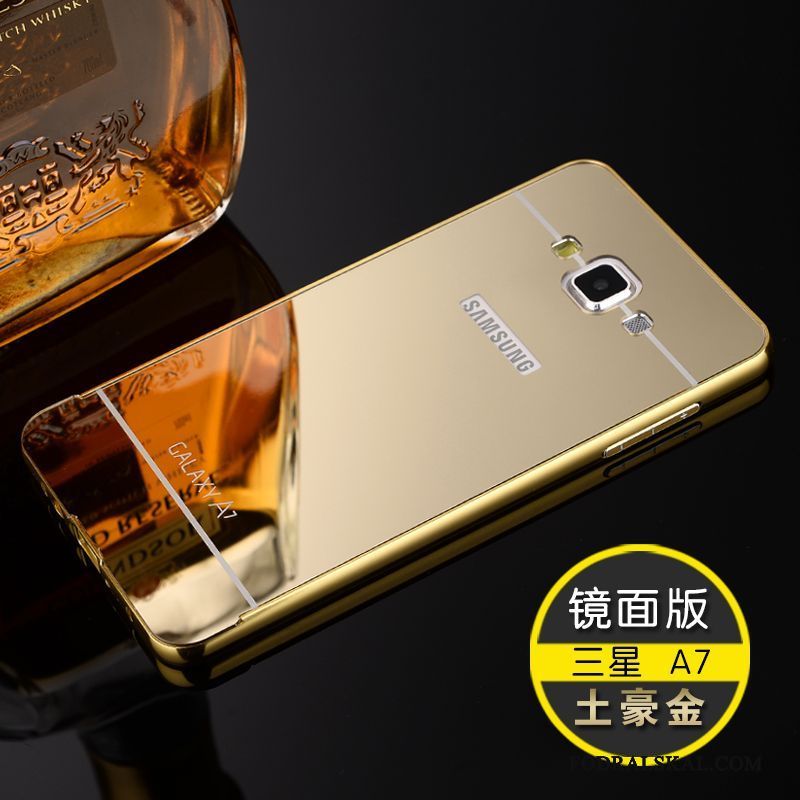 Skal Samsung Galaxy A7 2015 Metall Frametelefon, Fodral Samsung Galaxy A7 2015 Skydd Guld