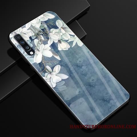 Skal Samsung Galaxy A70 Kreativa Fallskydd Kyla, Fodral Samsung Galaxy A70 Skydd Glas Grön