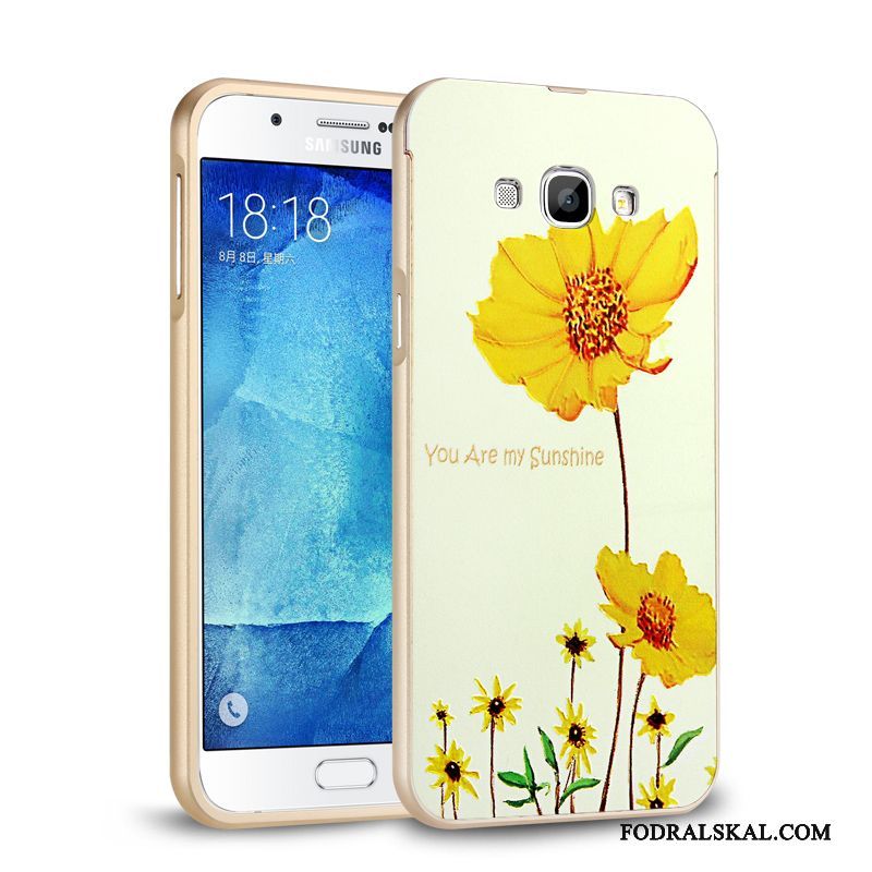 Skal Samsung Galaxy A8 Metall Telefon Silver, Fodral Samsung Galaxy A8 Frame Fallskydd