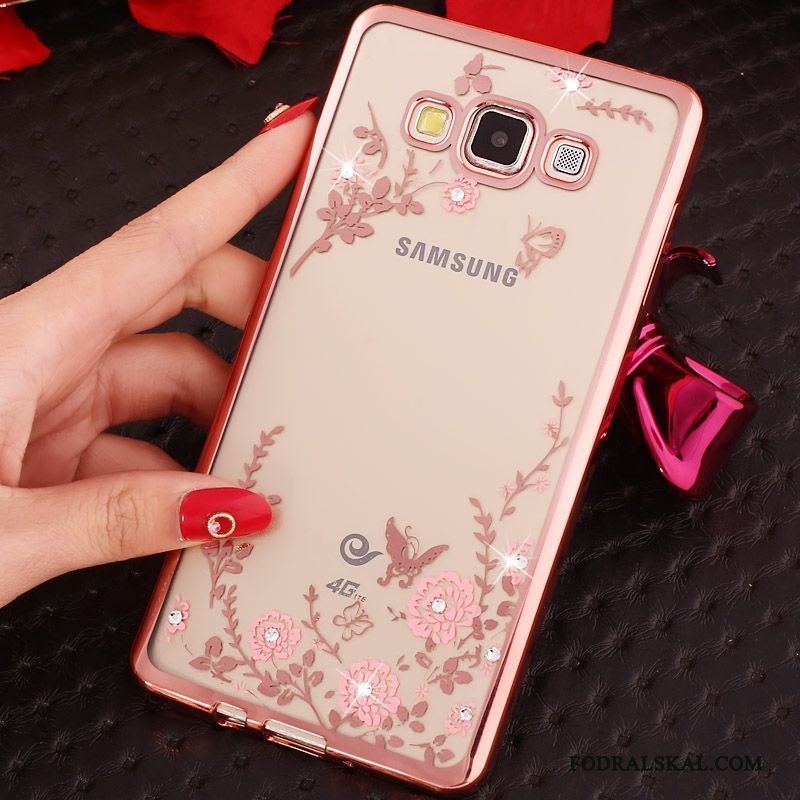 Skal Samsung Galaxy A8 Mjuk Ring Blå, Fodral Samsung Galaxy A8 Strass Telefon Trend