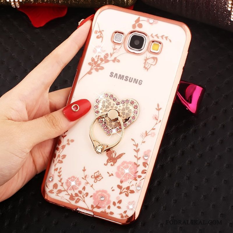 Skal Samsung Galaxy A8 Strass Guld Ring, Fodral Samsung Galaxy A8 Telefon Rosa