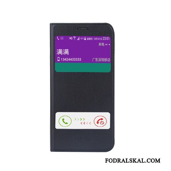 Skal Samsung Galaxy A8 Täcka Vittelefon, Fodral Samsung Galaxy A8 Läderfodral