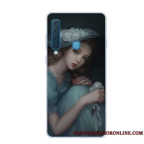 Skal Samsung Galaxy A9 2018 Kreativa Konsttelefon, Fodral Samsung Galaxy A9 2018 Skydd Fallskydd Blå
