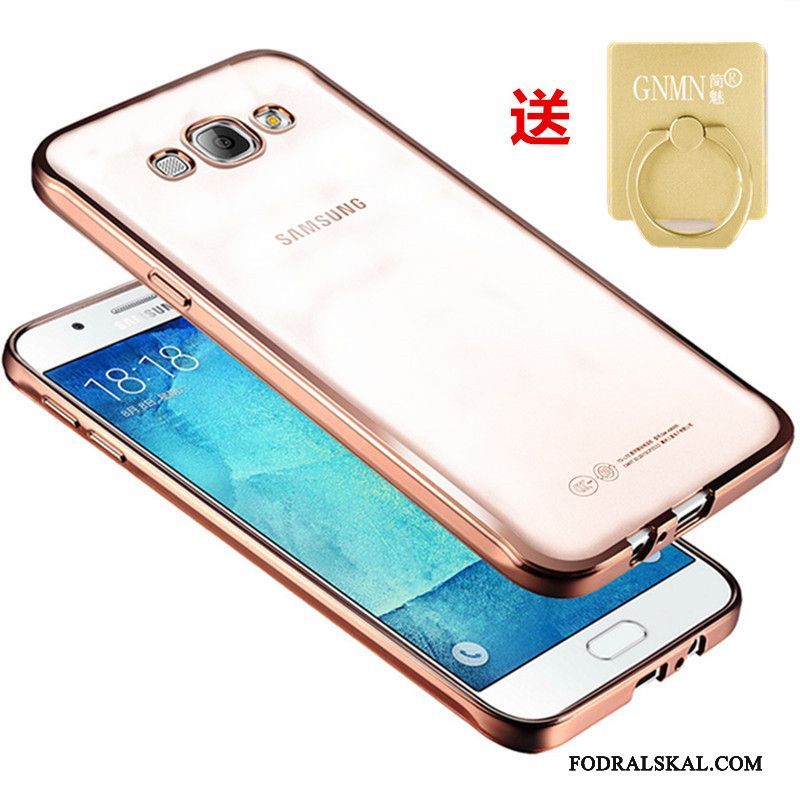Skal Samsung Galaxy J3 2016 Silikon Transparent Guld, Fodral Samsung Galaxy J3 2016 Mjuk Telefon