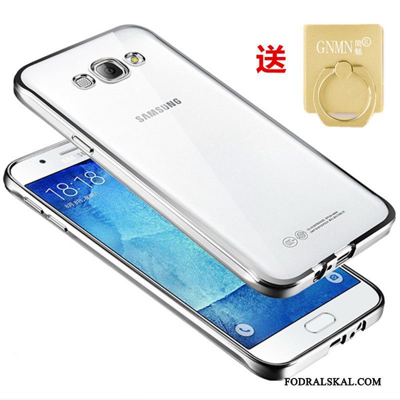 Skal Samsung Galaxy J3 2016 Silikon Transparent Guld, Fodral Samsung Galaxy J3 2016 Mjuk Telefon