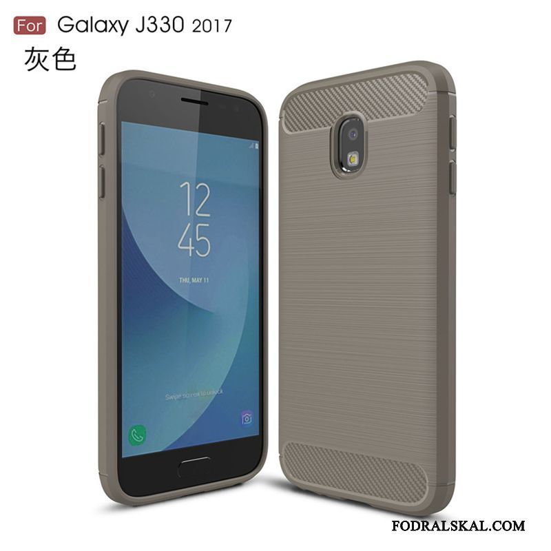 Skal Samsung Galaxy J3 2017 Mjuk Svarttelefon, Fodral Samsung Galaxy J3 2017 Skydd Fallskydd