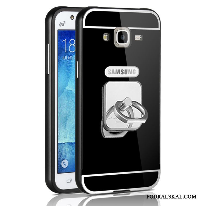 Skal Samsung Galaxy J5 2015 Metall Frame Fallskydd, Fodral Samsung Galaxy J5 2015 Skydd Tunn Rosa
