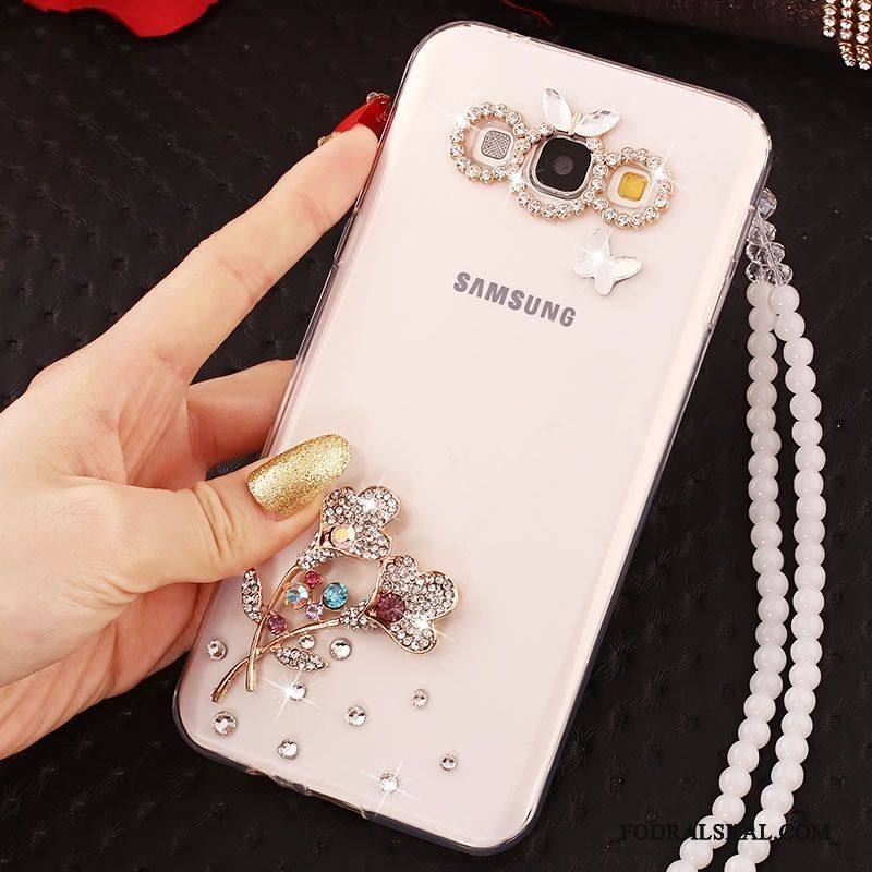 Skal Samsung Galaxy J5 2015 Skydd Guldtelefon, Fodral Samsung Galaxy J5 2015 Mjuk Hängsmycken