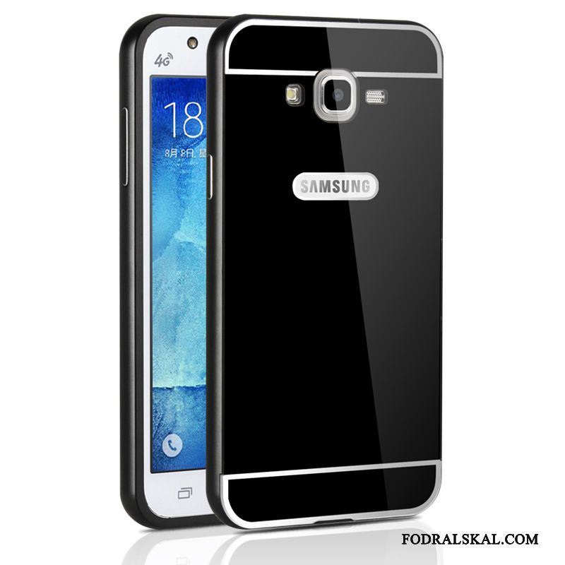 Skal Samsung Galaxy J5 2016 Metall Hård Spegel, Fodral Samsung Galaxy J5 2016 Skydd Silver Frame
