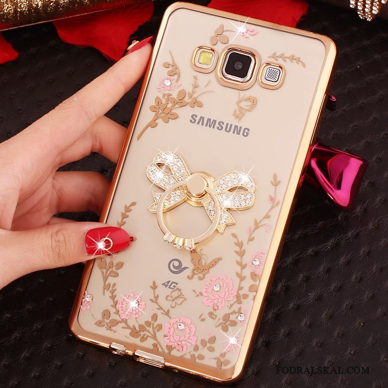 Skal Samsung Galaxy J7 2015 Skydd Rosa Ring, Fodral Samsung Galaxy J7 2015 Strass Tunn