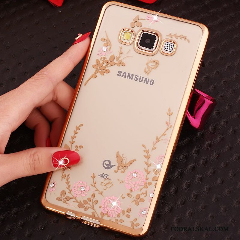 Skal Samsung Galaxy J7 2015 Skydd Rosa Ring, Fodral Samsung Galaxy J7 2015 Strass Tunn