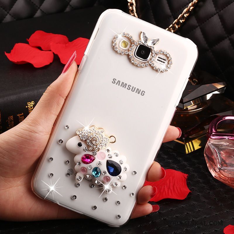 Skal Samsung Galaxy J7 2015 Strass Telefon Fallskydd, Fodral Samsung Galaxy J7 2015 Skydd Transparent Guld