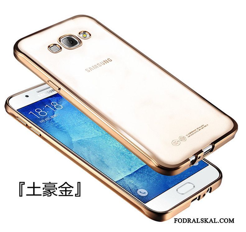 Skal Samsung Galaxy J7 2016 Skydd Plating Fallskydd, Fodral Samsung Galaxy J7 2016 Mjuk Silver Transparent