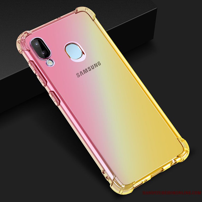 Skal Samsung Galaxy M20 Blå Gradient Färg, Fodral Samsung Galaxy M20 Purpurtelefon