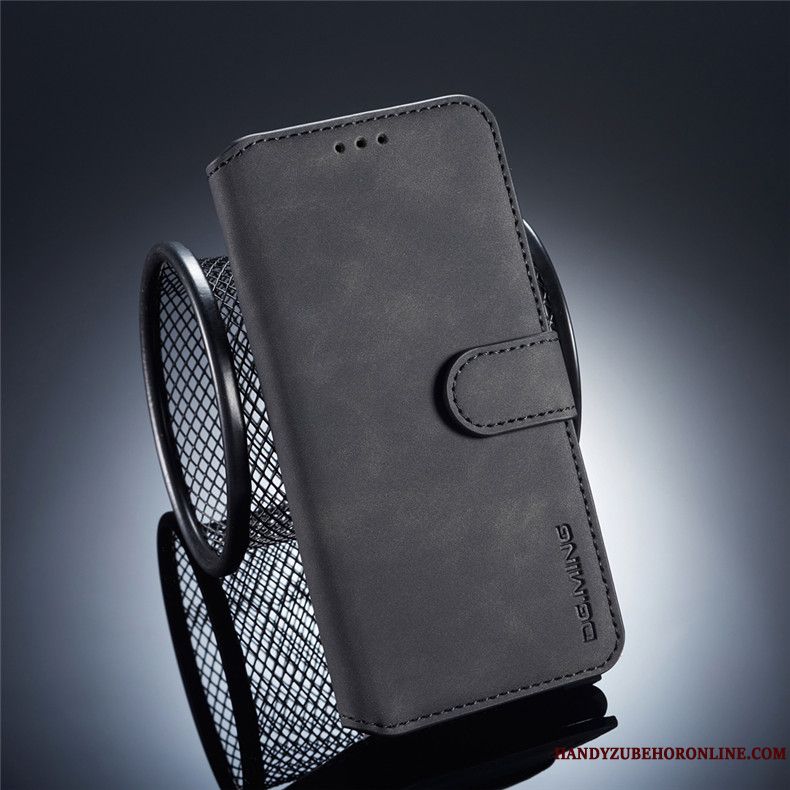Skal Samsung Galaxy M20 Läderfodral Fallskyddtelefon, Fodral Samsung Galaxy M20 Täcka Grå