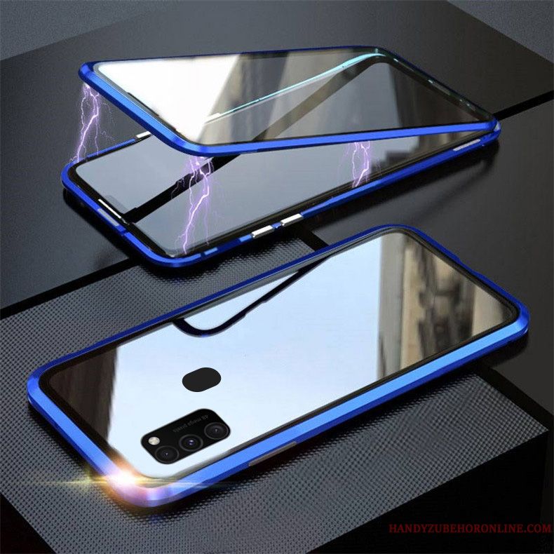 Skal Samsung Galaxy M30s Skydd Ny Magnetic, Fodral Samsung Galaxy M30s Glas Fallskydd