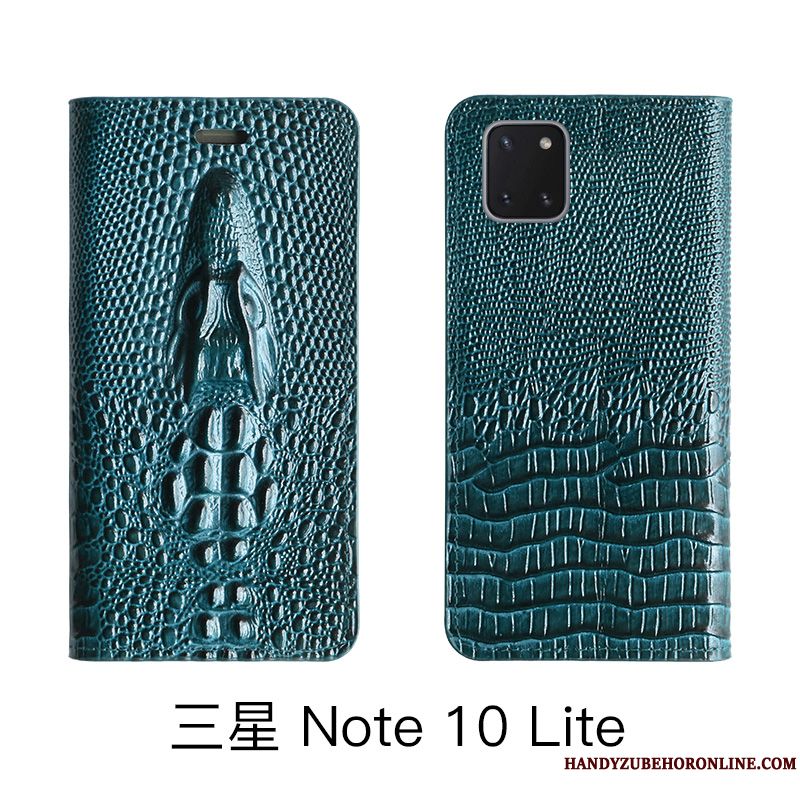 Skal Samsung Galaxy Note 10 Lite Läderfodral Telefon Gul, Fodral Samsung Galaxy Note 10 Lite Påsar Cow Högt Utbud