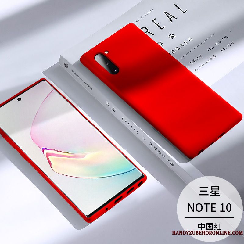 Skal Samsung Galaxy Note 10 Påsar Rosatelefon, Fodral Samsung Galaxy Note 10 Skydd Net Red Slim