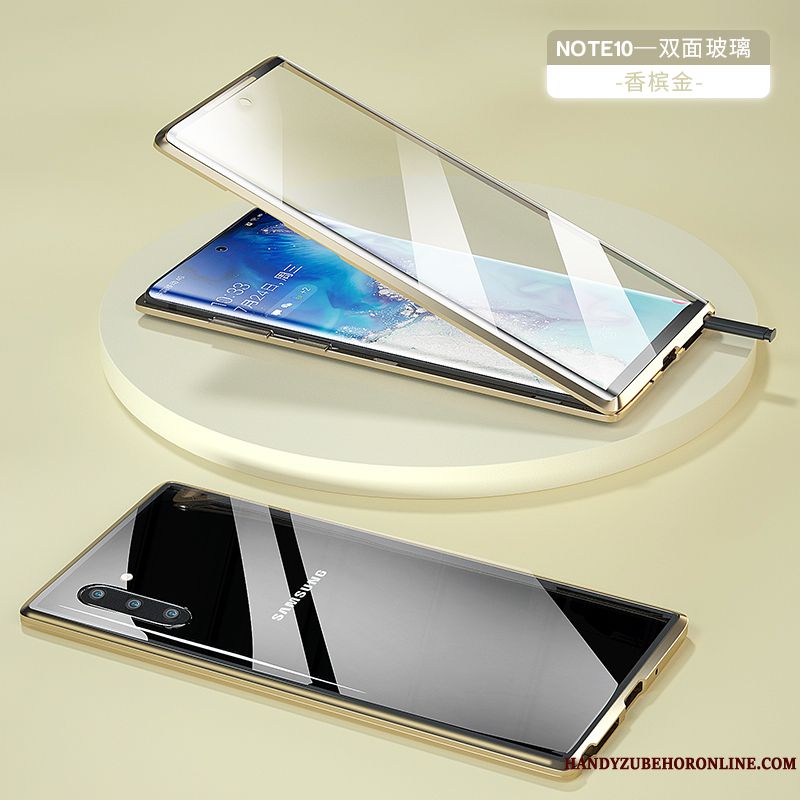 Skal Samsung Galaxy Note 10 Påsar Slim Glas, Fodral Samsung Galaxy Note 10 Skydd Trend Varumärke Reversibel