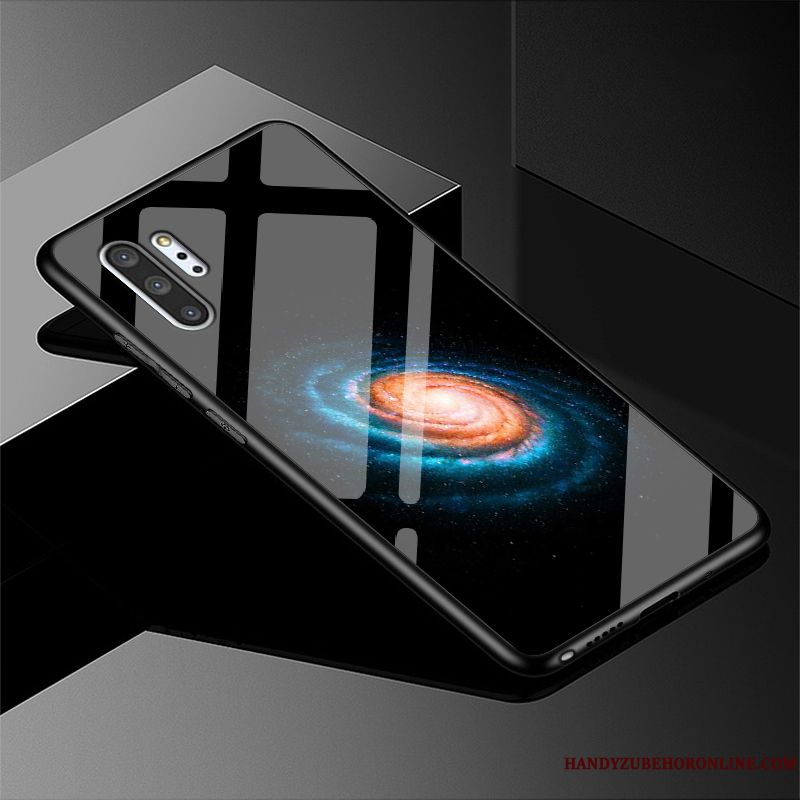 Skal Samsung Galaxy Note 10+ Skydd Mörkblå Trend Varumärke, Fodral Samsung Galaxy Note 10+ Glas Personlighet