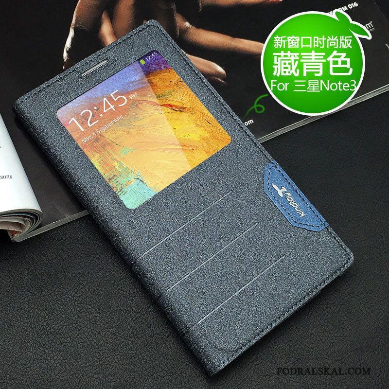Skal Samsung Galaxy Note 3 Läderfodral Nytelefon, Fodral Samsung Galaxy Note 3 Skydd Guld
