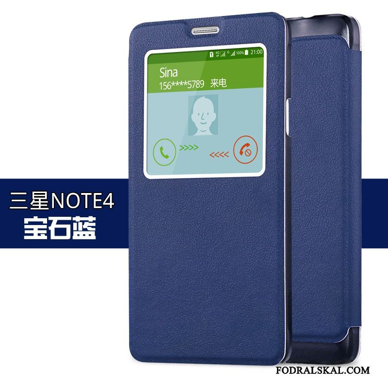 Skal Samsung Galaxy Note 4 Läderfodral Fallskyddtelefon, Fodral Samsung Galaxy Note 4 Täcka