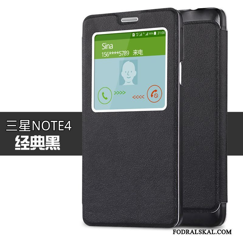 Skal Samsung Galaxy Note 4 Läderfodral Fallskyddtelefon, Fodral Samsung Galaxy Note 4 Täcka