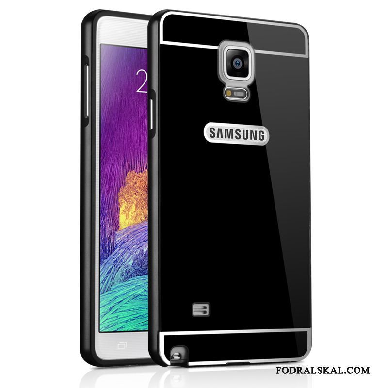 Skal Samsung Galaxy Note 4 Metall Fallskyddtelefon, Fodral Samsung Galaxy Note 4 Skydd Frame Spegel