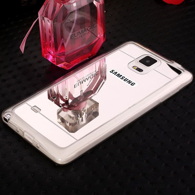 Skal Samsung Galaxy Note 4 Mjuk Spegeltelefon, Fodral Samsung Galaxy Note 4 Silikon Transparent Silver