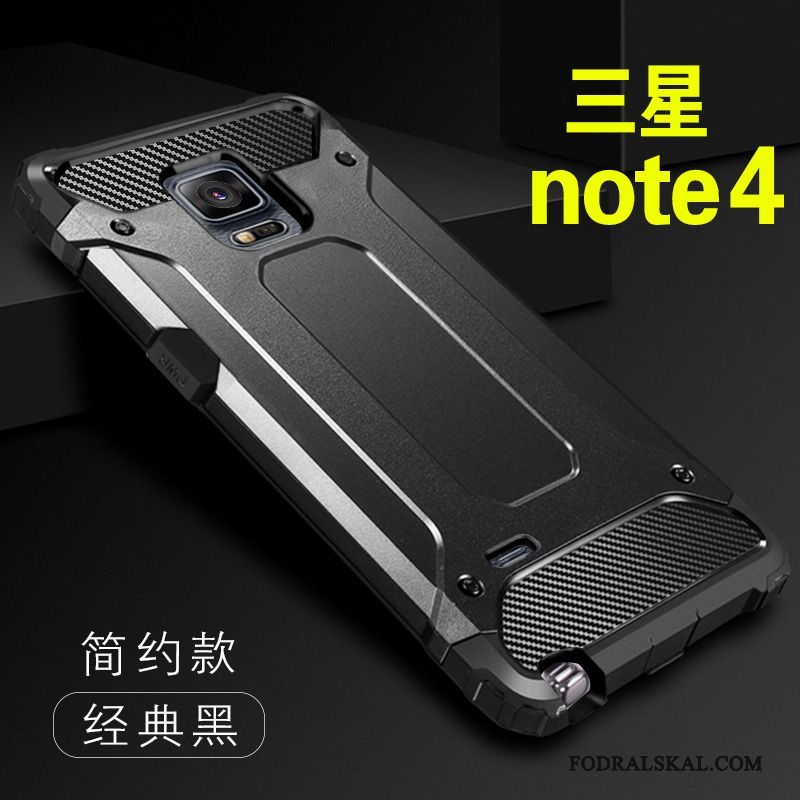Skal Samsung Galaxy Note 4 Skydd Personlighettelefon, Fodral Samsung Galaxy Note 4 Silikon Nubuck Svart