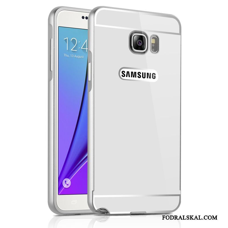 Skal Samsung Galaxy Note 5 Metall Frame Fallskydd, Fodral Samsung Galaxy Note 5 Skydd Guld Spegel
