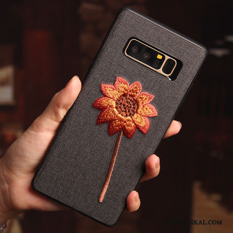 Skal Samsung Galaxy Note 8 Kreativa Blommor Personlighet, Fodral Samsung Galaxy Note 8 Skydd Telefon Broderi