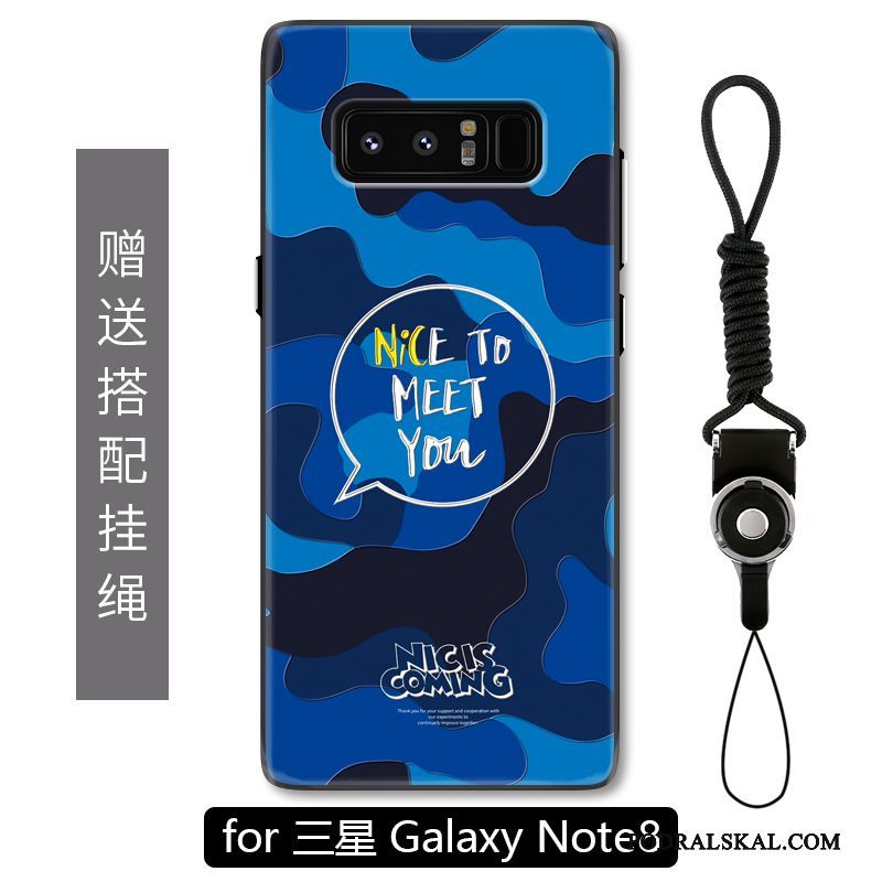 Skal Samsung Galaxy Note 8 Kreativa Personlighet Blå, Fodral Samsung Galaxy Note 8 Lättnad Kamouflage Fallskydd